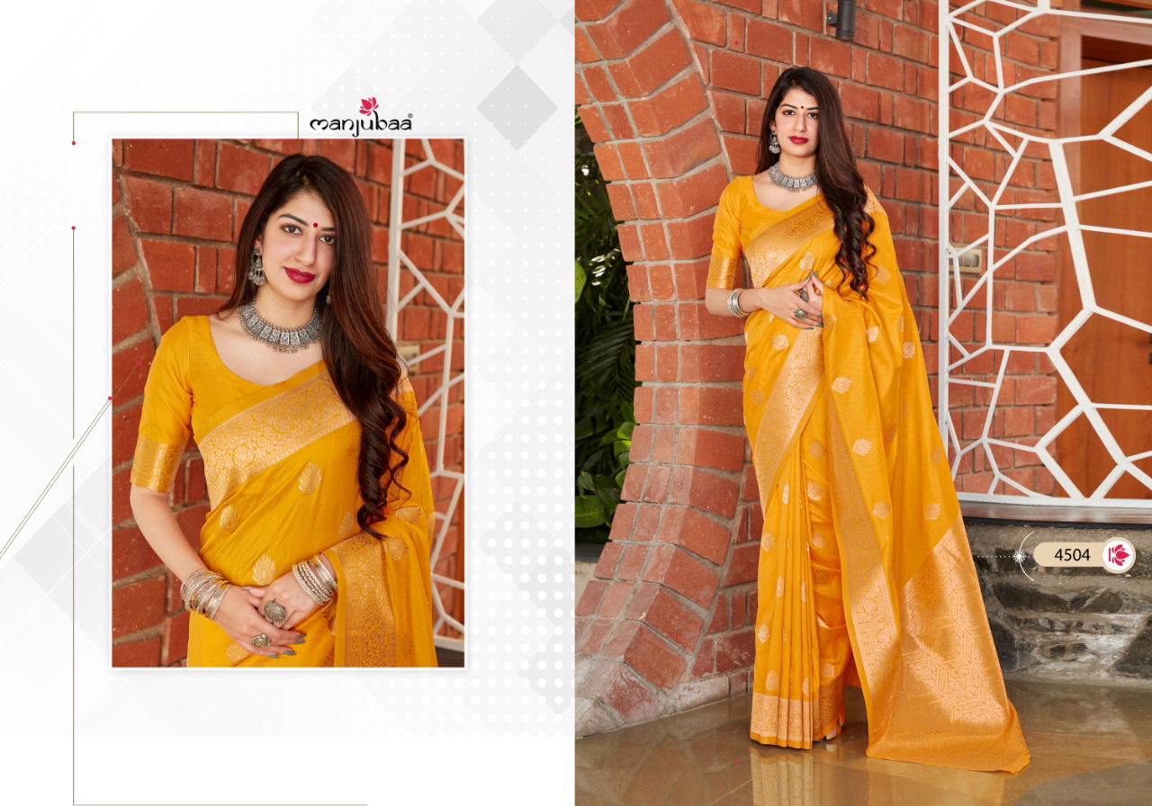 Manjubaa Maahi Latest fancy Heavy Silk Festive Wear Soft silk weaving Sarees Collection