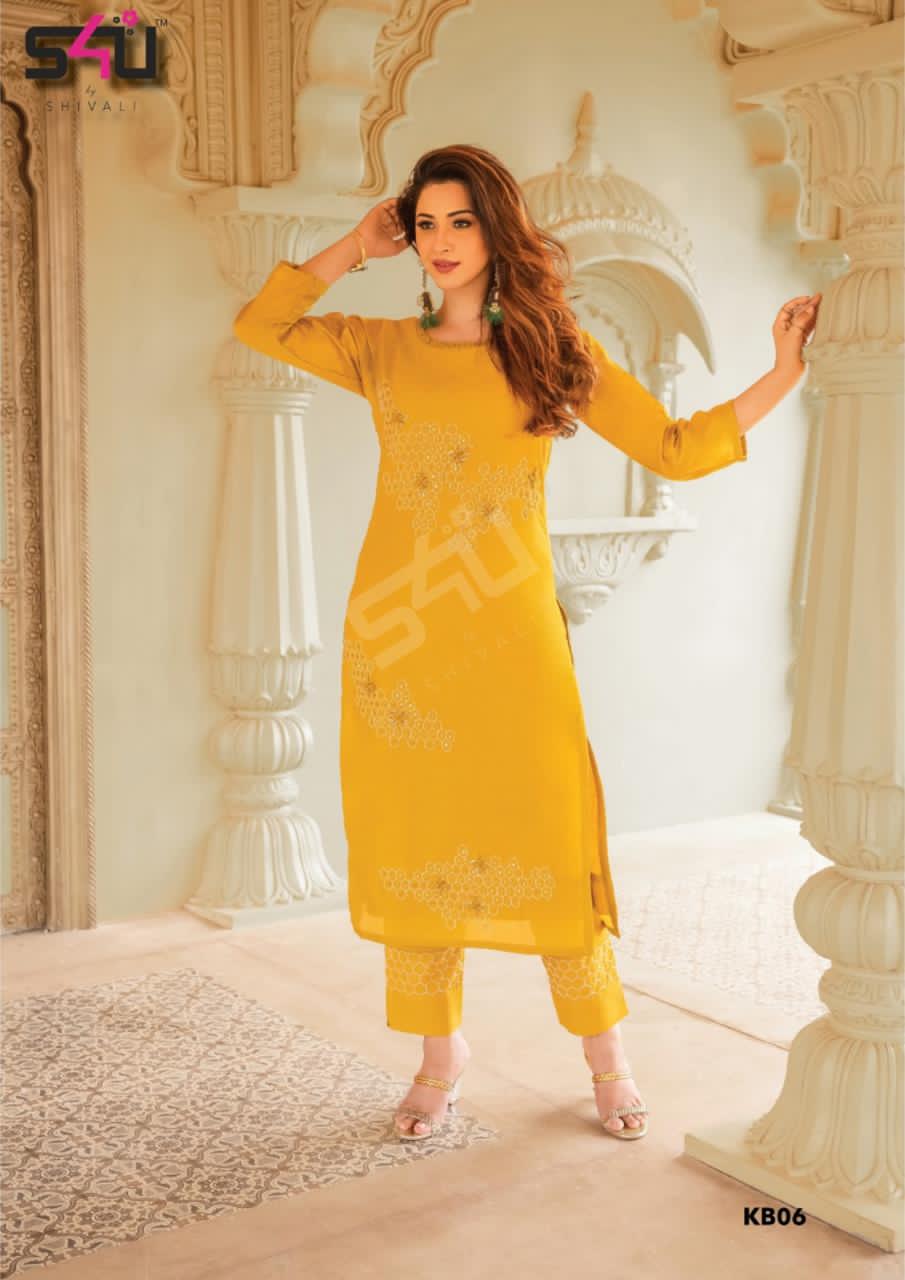 S4u Khwaab Muslin Designer Exclusive	Masleen Kurti With Bottom Collection