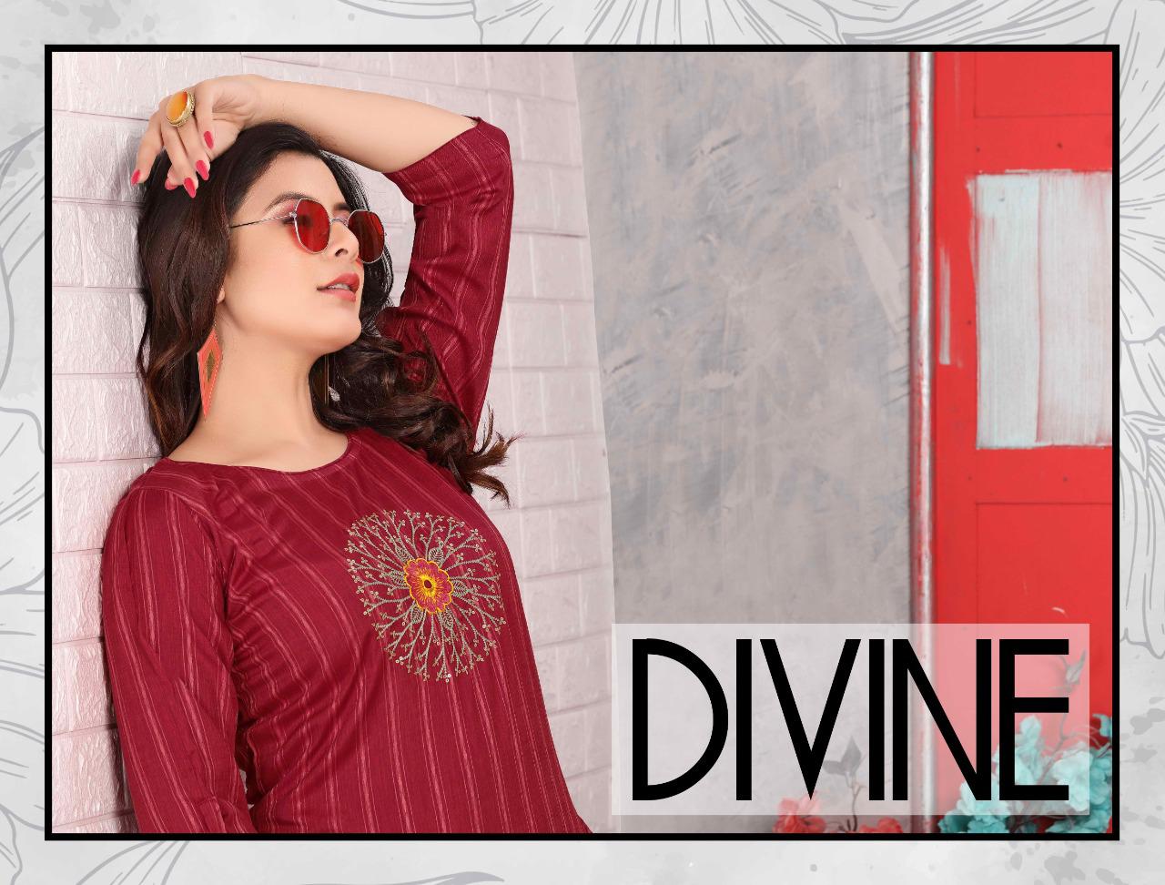 Trendy Divine Latest Fancy Regular Wear Straight Designer Rayon Kurtis Collection
