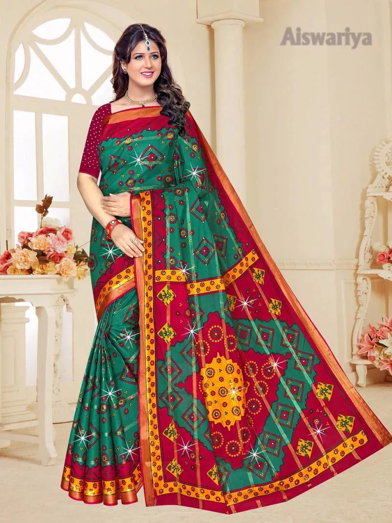 Aiswariya 01 Cotton Printed Party Wear Saree Wholesale Suppliers In Mumbai