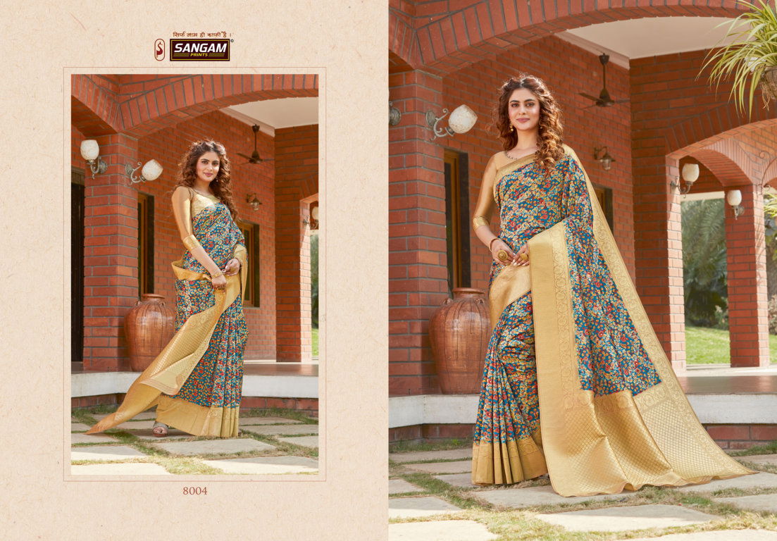 Sangam Adrak Latest Fancy Wedding Wear Digital Printed Silk Sarees Collection