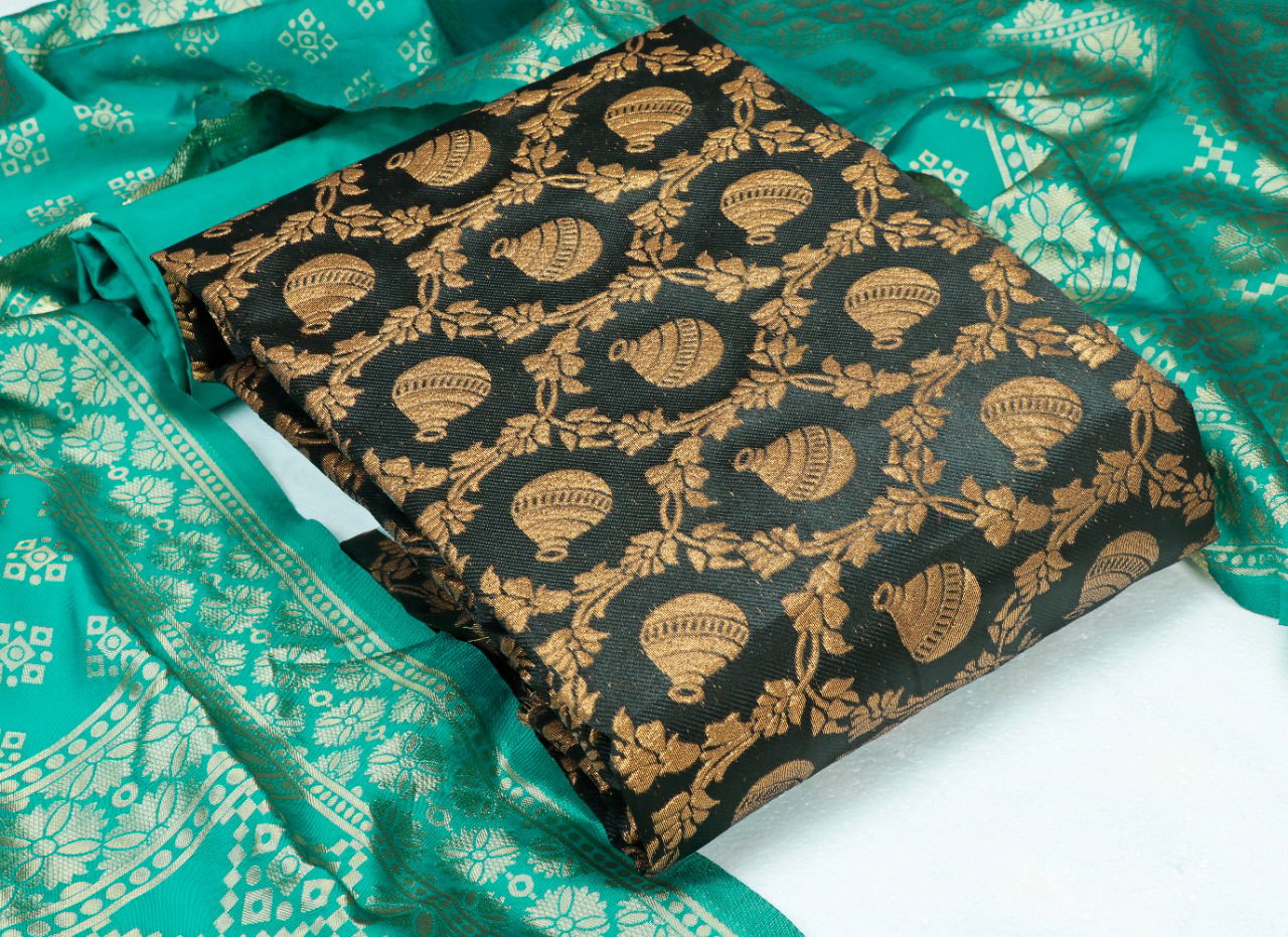 Rnx Matka Fancy Banarasi Jacquard Designer Casual Wear Dress Material Collection
