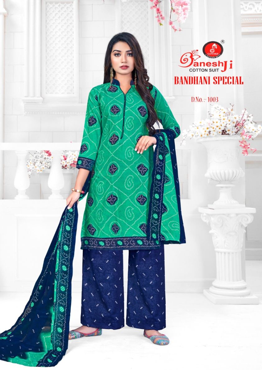 Ganeshji Bandhani Special Casual Daily Wear Cotton Printed Dress Material Collection