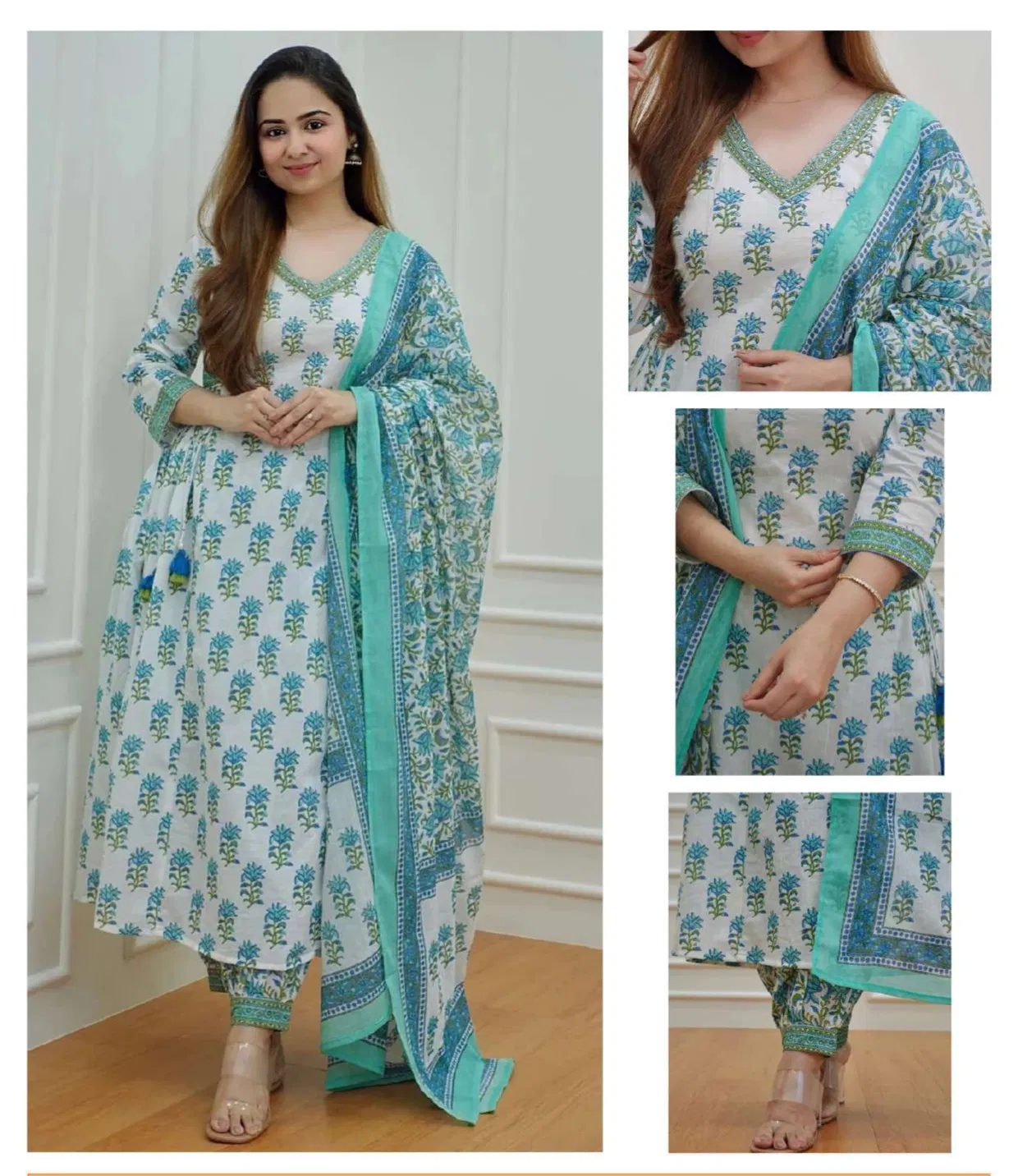 Av Designer Anarkali Kurti With Bottom Dupatta Wholesale In India