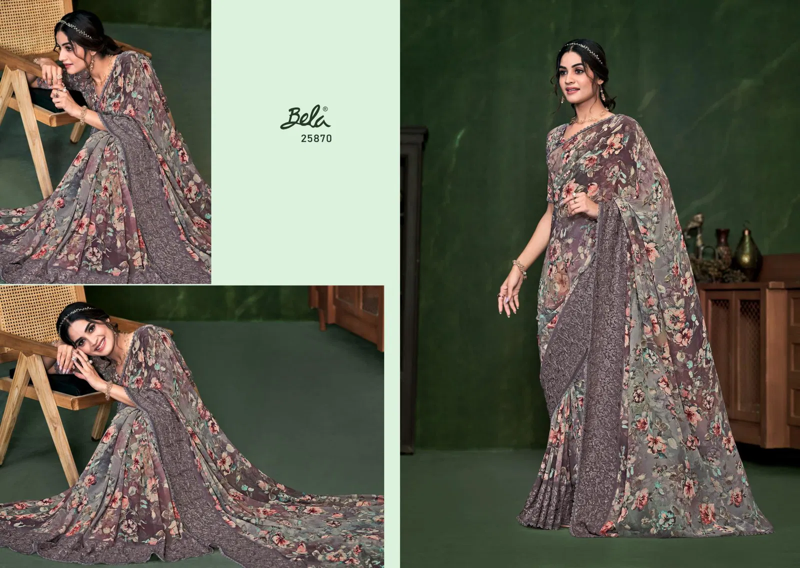 Amelia By Bela Fashion Pure Digital Print Saree Exporters In India