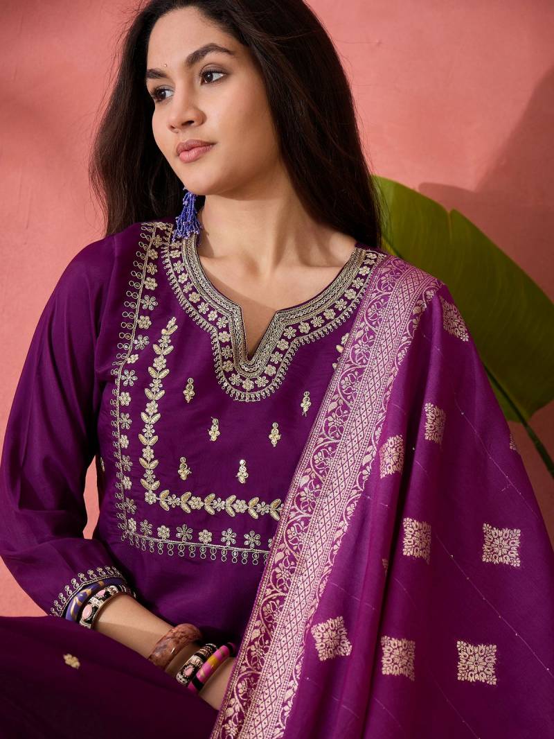 Color Set 8507 Beautiful Roman Silk Kurti Bottom With Dupatta Online Wholesale
