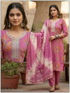 Naisha K 724 Vertican Discharge Print Kurti With Bottom Dupatta Wholesale Online