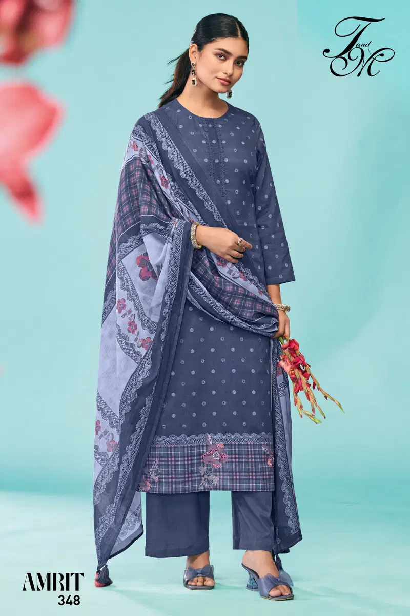 Amrit By T&M Lawn Cotton Dress Printed Material Suppliers In India