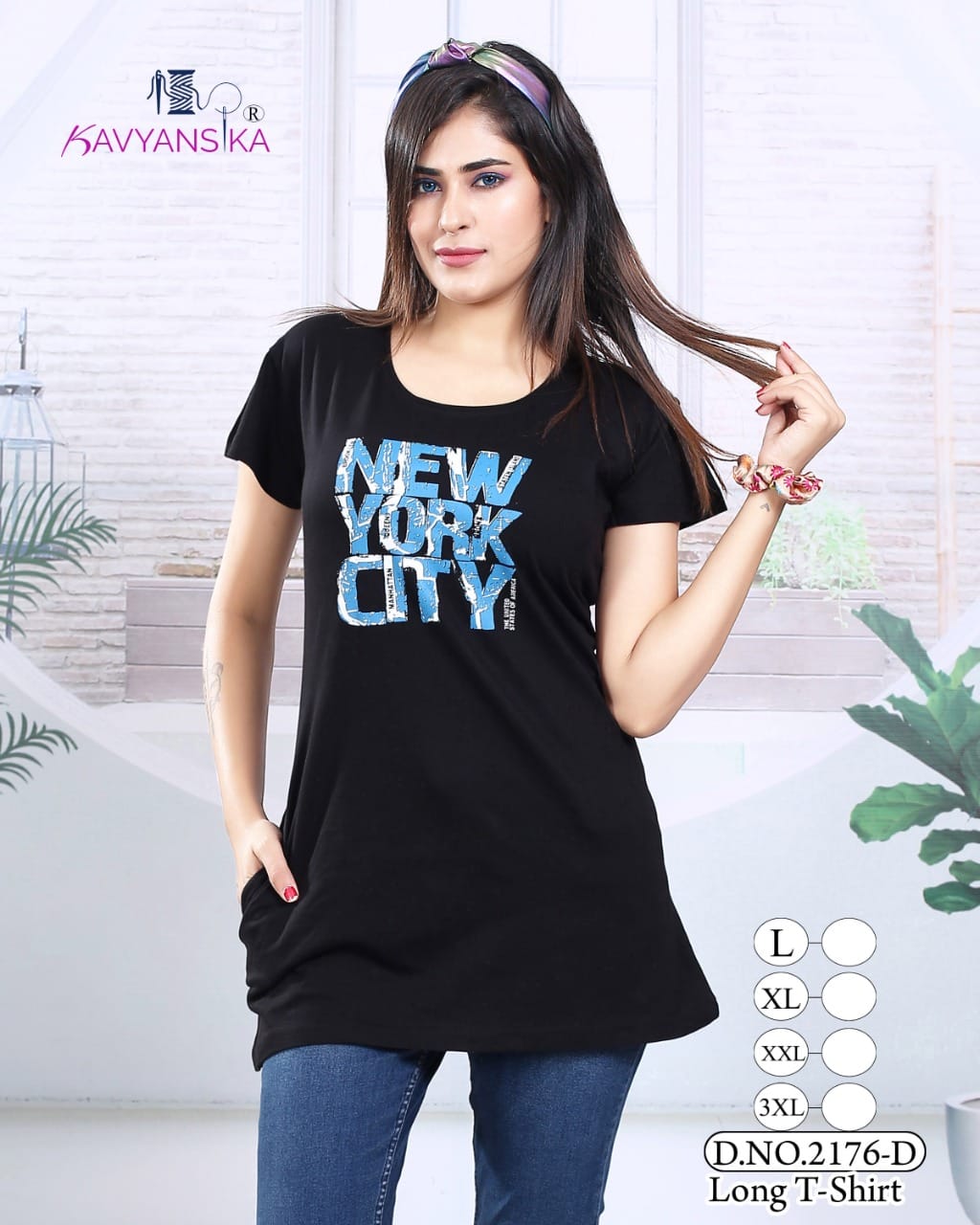 Kavyansika Long Top 2176 Night Wear Hosiery Cotton Long T-shirt Collection
