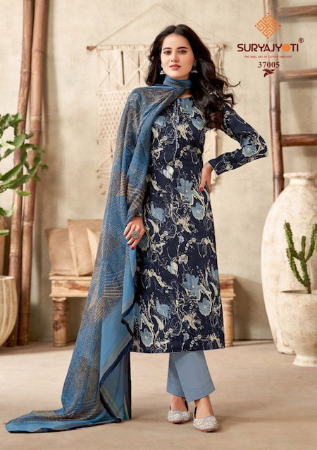 Suryajyoti Naishaa Vol 37 Jam Satin Cotton Dress Material Catalog
