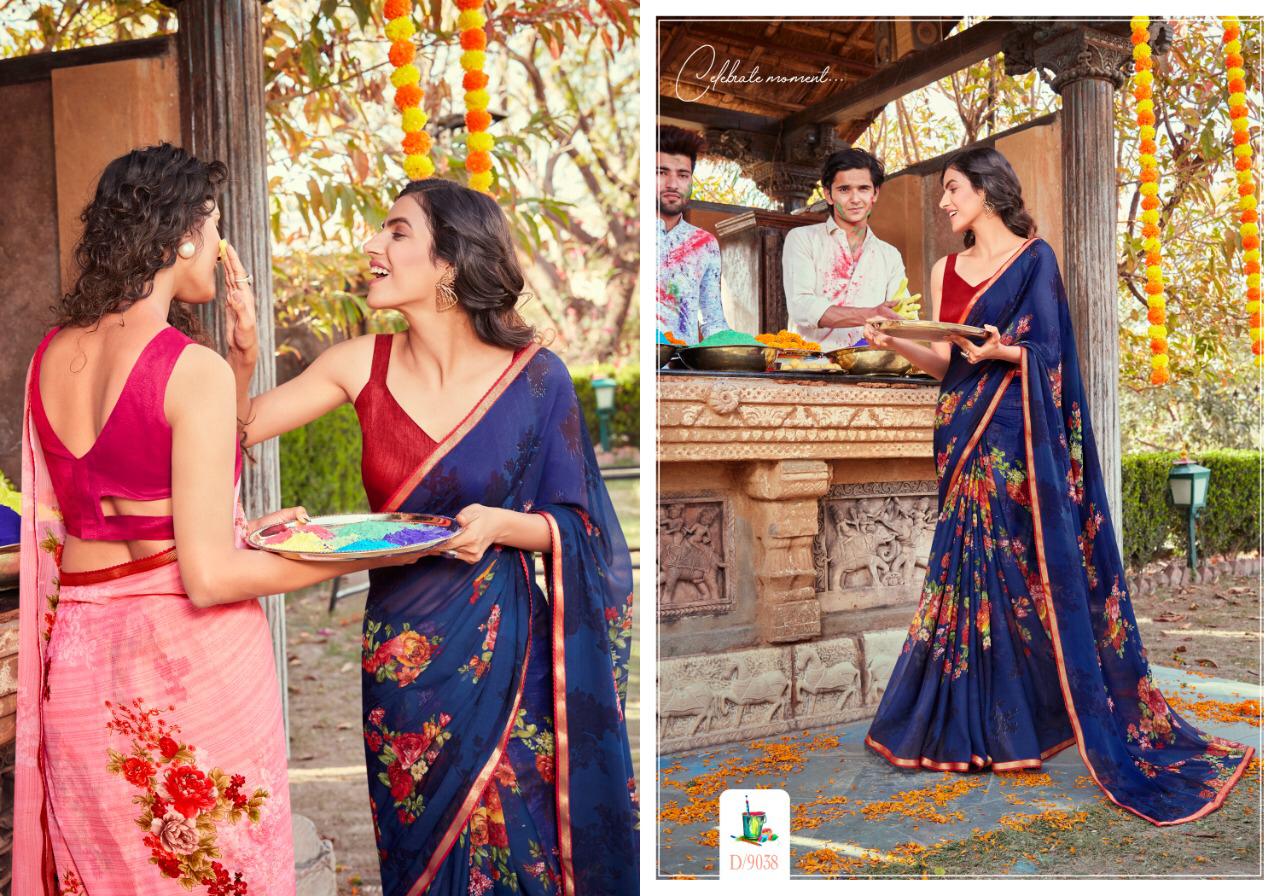 5D DESIGNER KIA VOL -02 Latest fancy Designer Casual Wear Pure Chiffon Printed Saree Collection