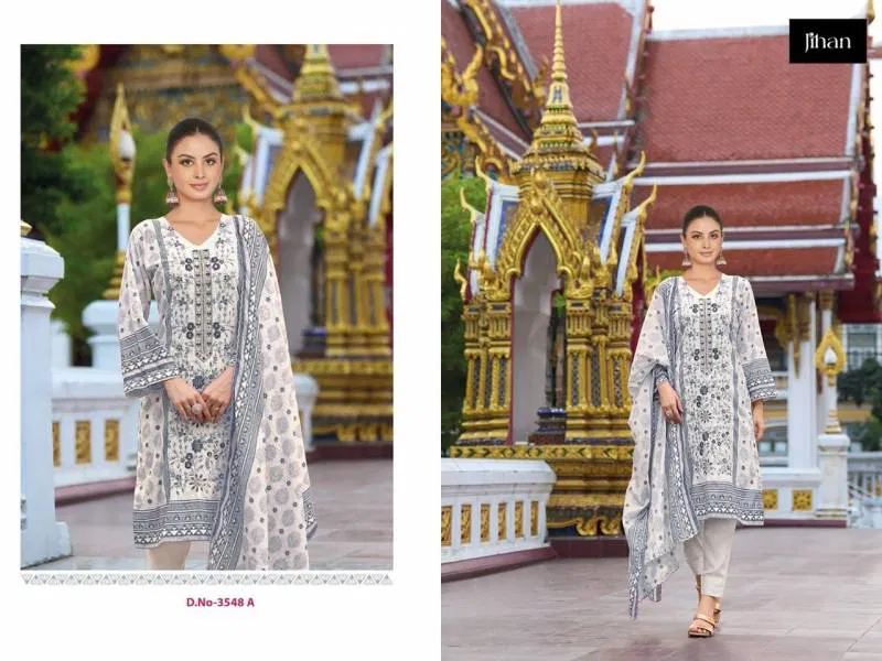 Jihan 3548 To 3549 A Cotton Dupatta Pakistani Salwar Suits Wholesale Price In Surat