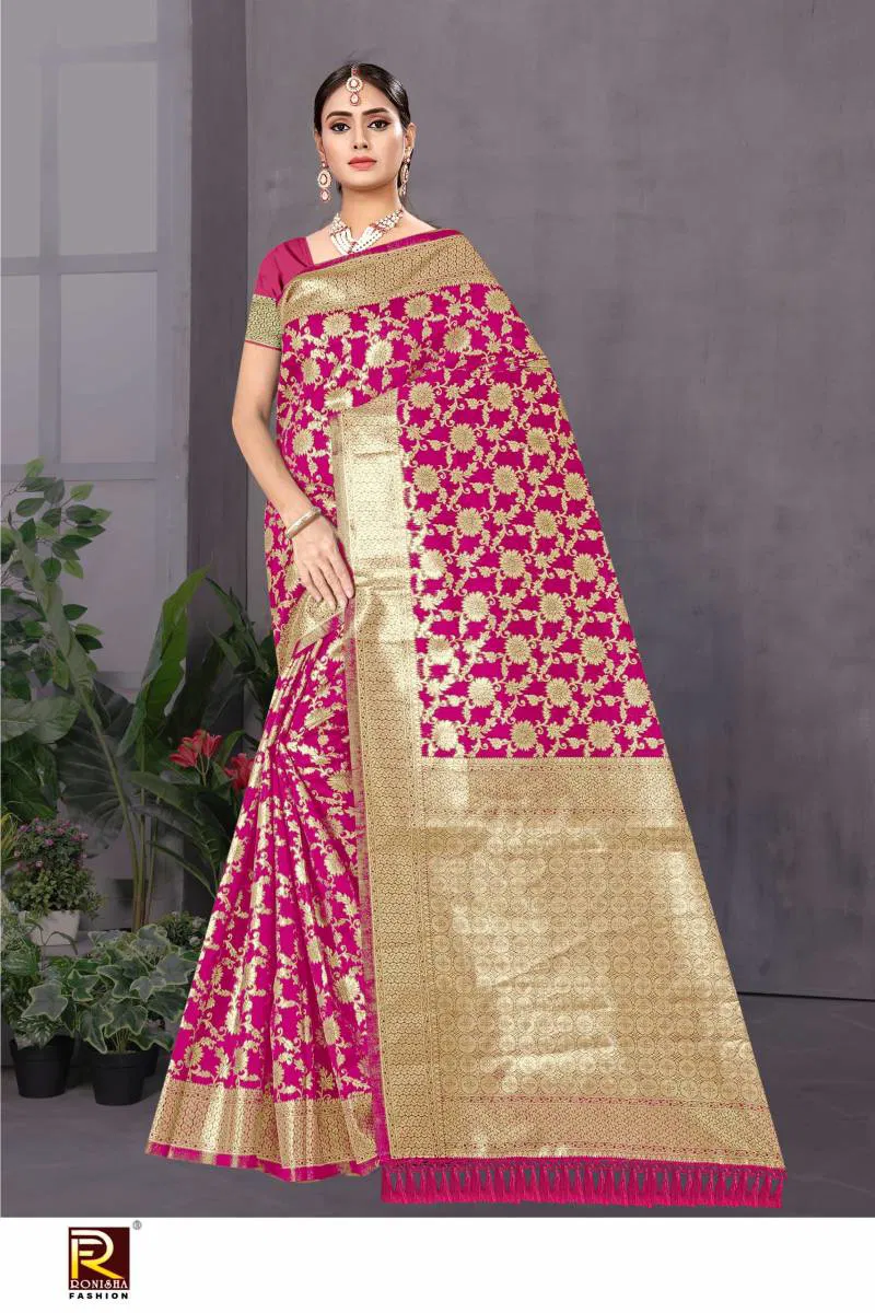 Gajal By Ronisha Banarsi Silk Festive Wear Saree Wholesale Suppliers In Mumbai