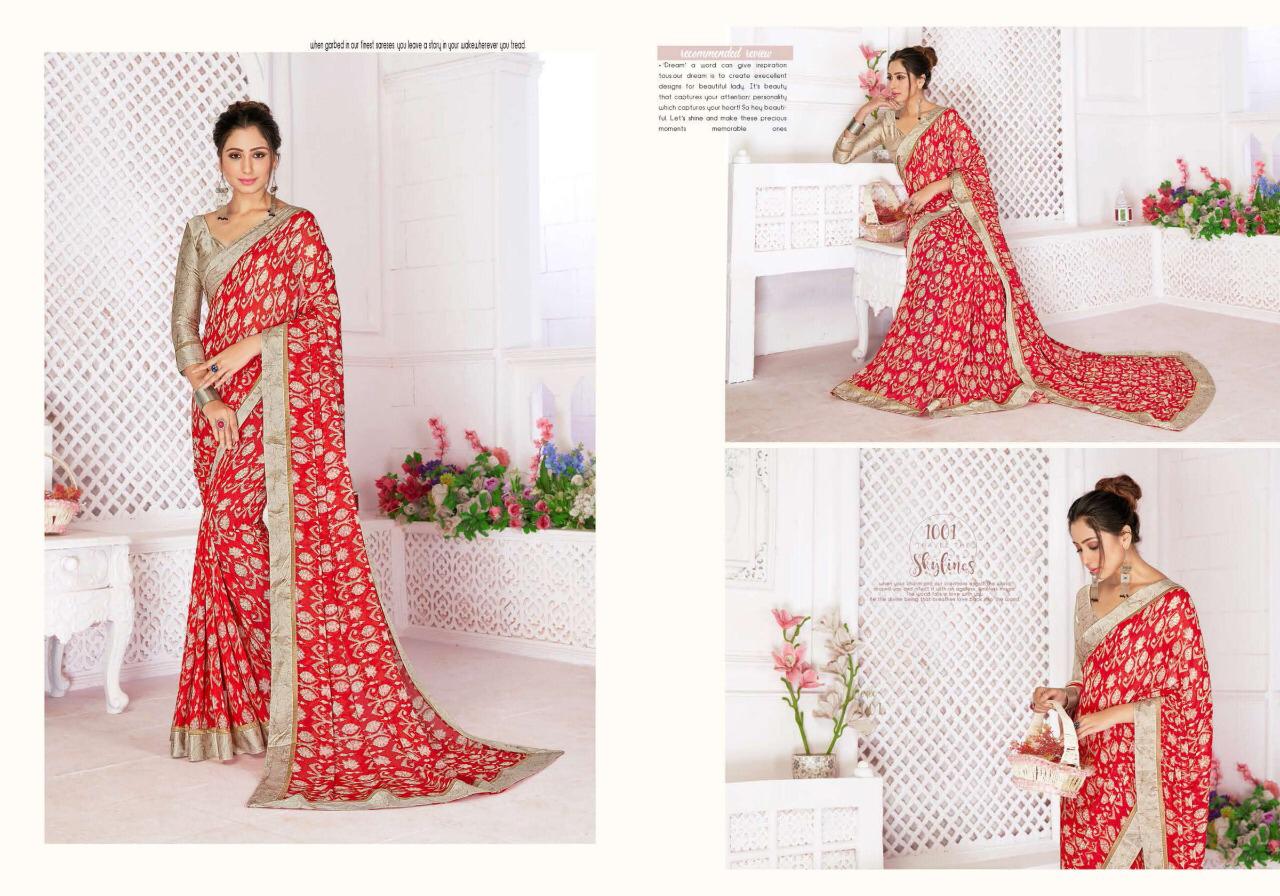 SHUBH SHREE KALERI Latest Designer fancy Regular Wear Wetless Japan Sarton Border And Blouse Saree Collection