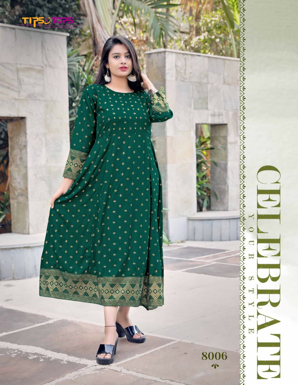Tips Tops Monalisa 8 Latest Fancy Ethnic Wear Rayon Anarkali Kurti Collection