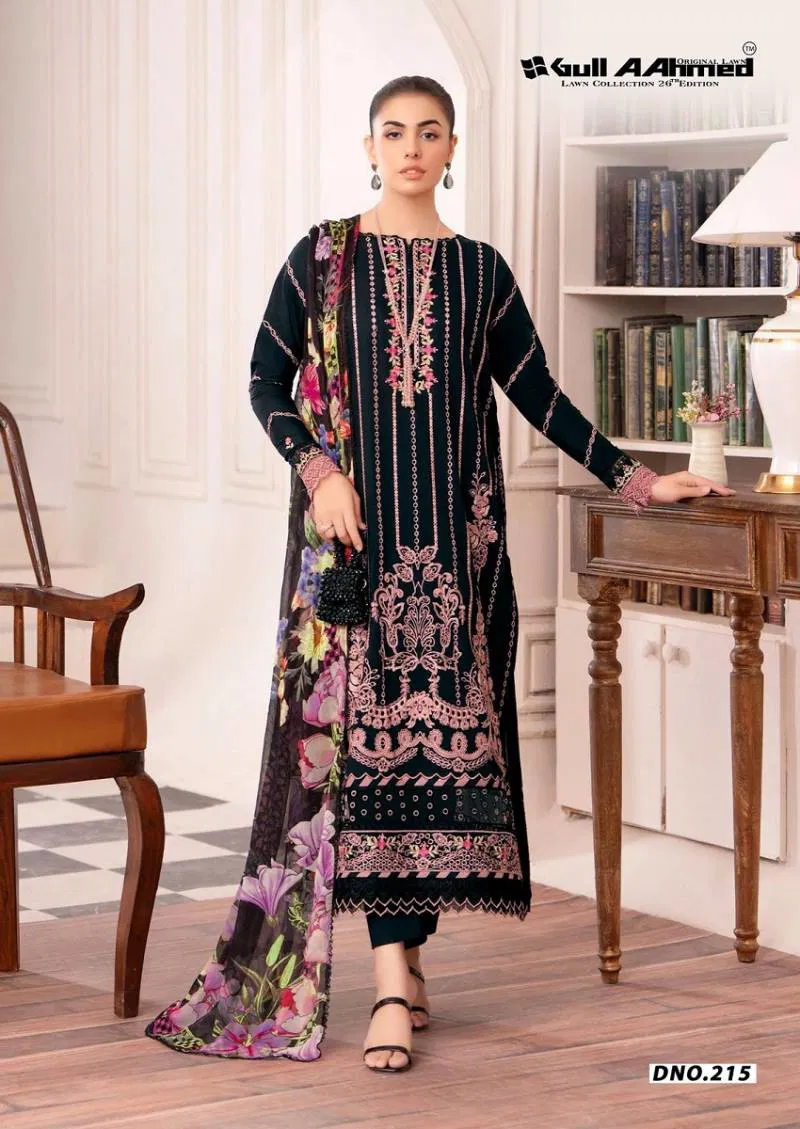 Gull A Ahmed Lawn Vol 26 Cotton Printed Kurti Bottom With Dupatta Online Wholesale