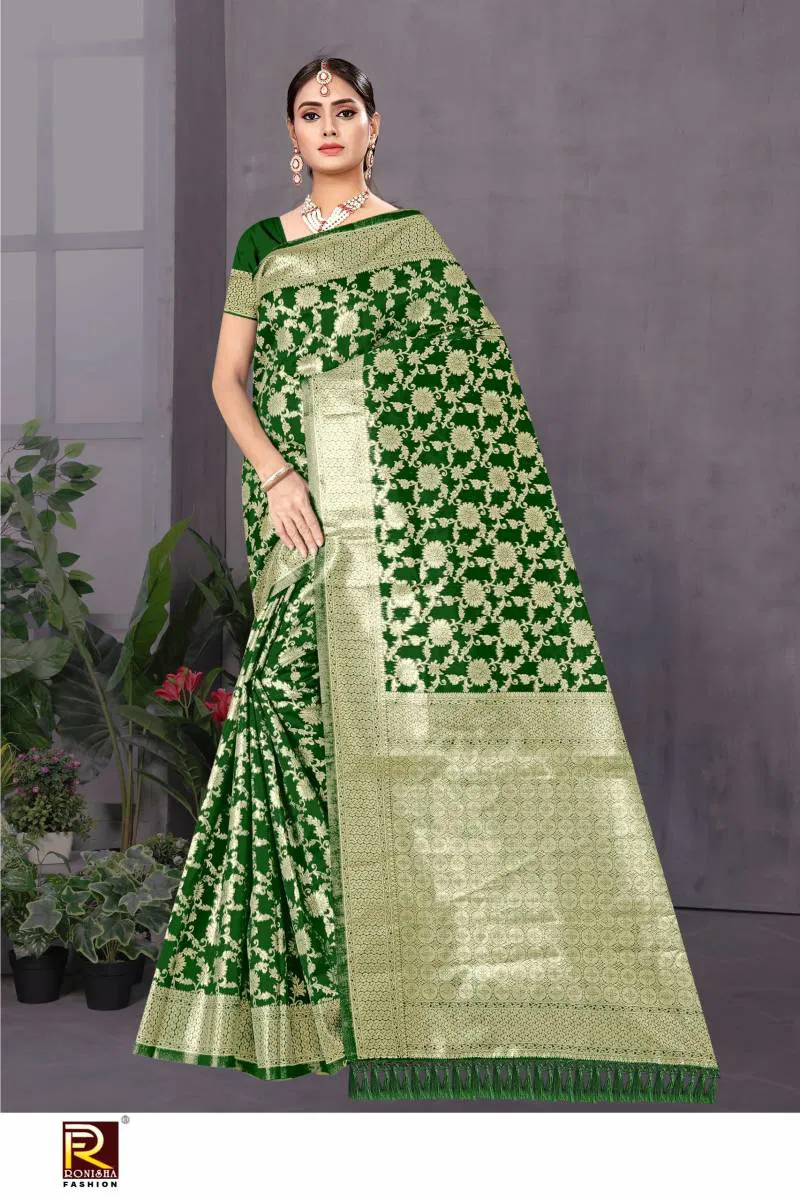 Gajal By Ronisha Banarsi Silk Festive Wear Saree Wholesale Suppliers In Mumbai