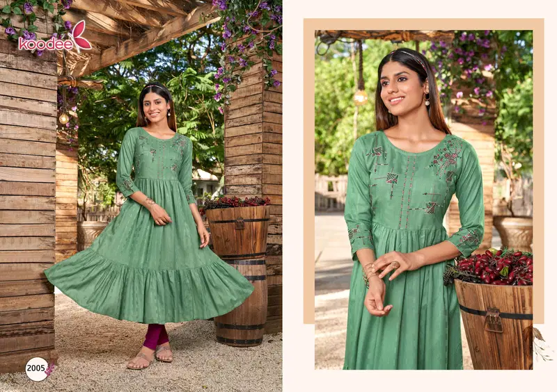 Manya By Koodee Long Flaired Anarkali Kurtis Wholesale Suppliers In Mumbai

