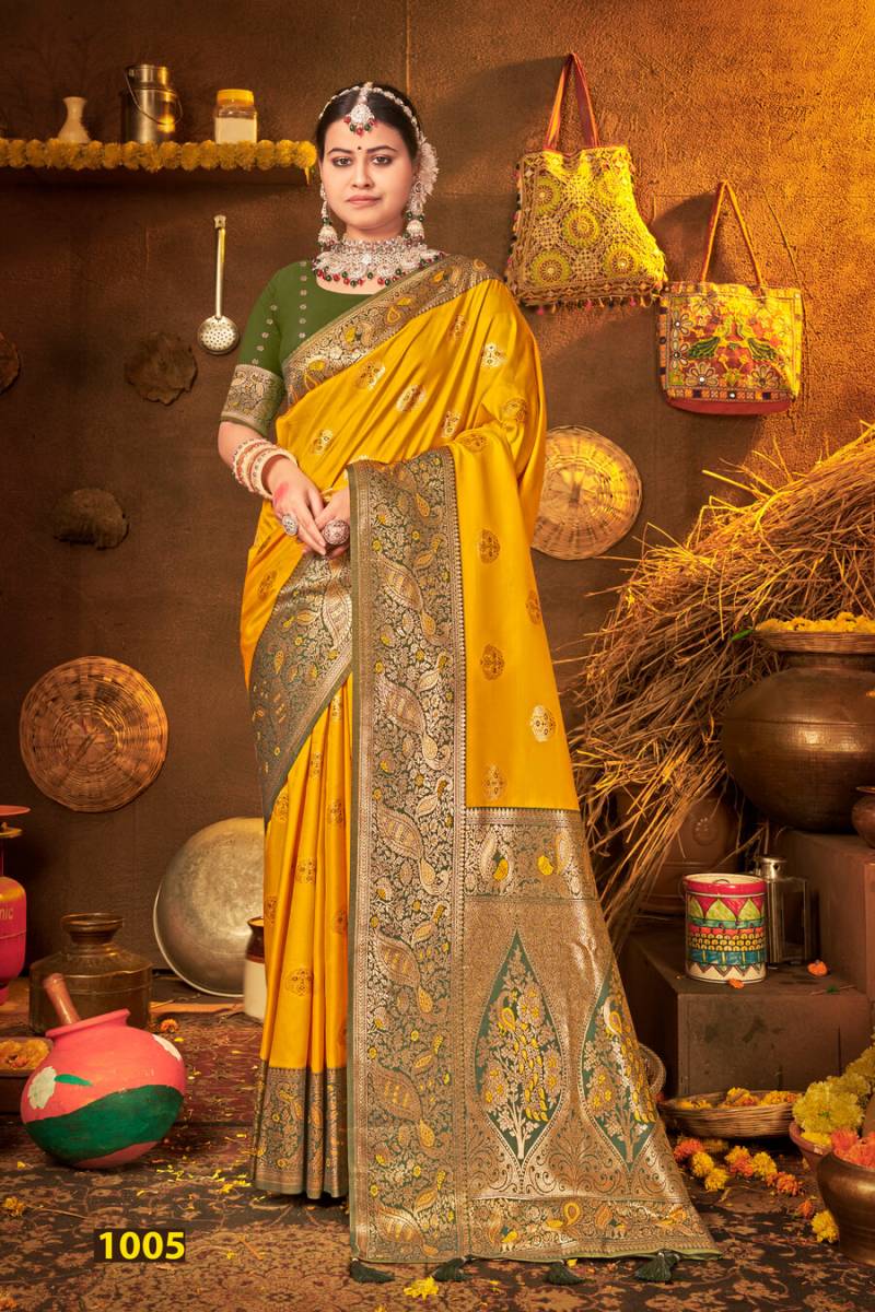 Rang Kesari Silk Vol 1 By Saroj Traditional Wear Silk Saree Wholesale In India