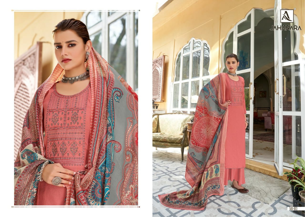 Alok Jahanara Latest Fancy Designer Heavy Casual Wear Pure Jam Cotton Festive Wear Dress Material Collection
