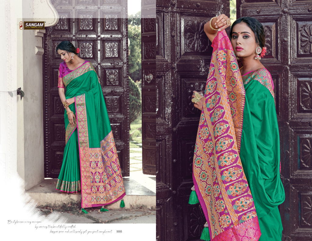 Sangam Sea Latest Fancy Designer Heavy Festive Wear Pure Silk Saree Collection

