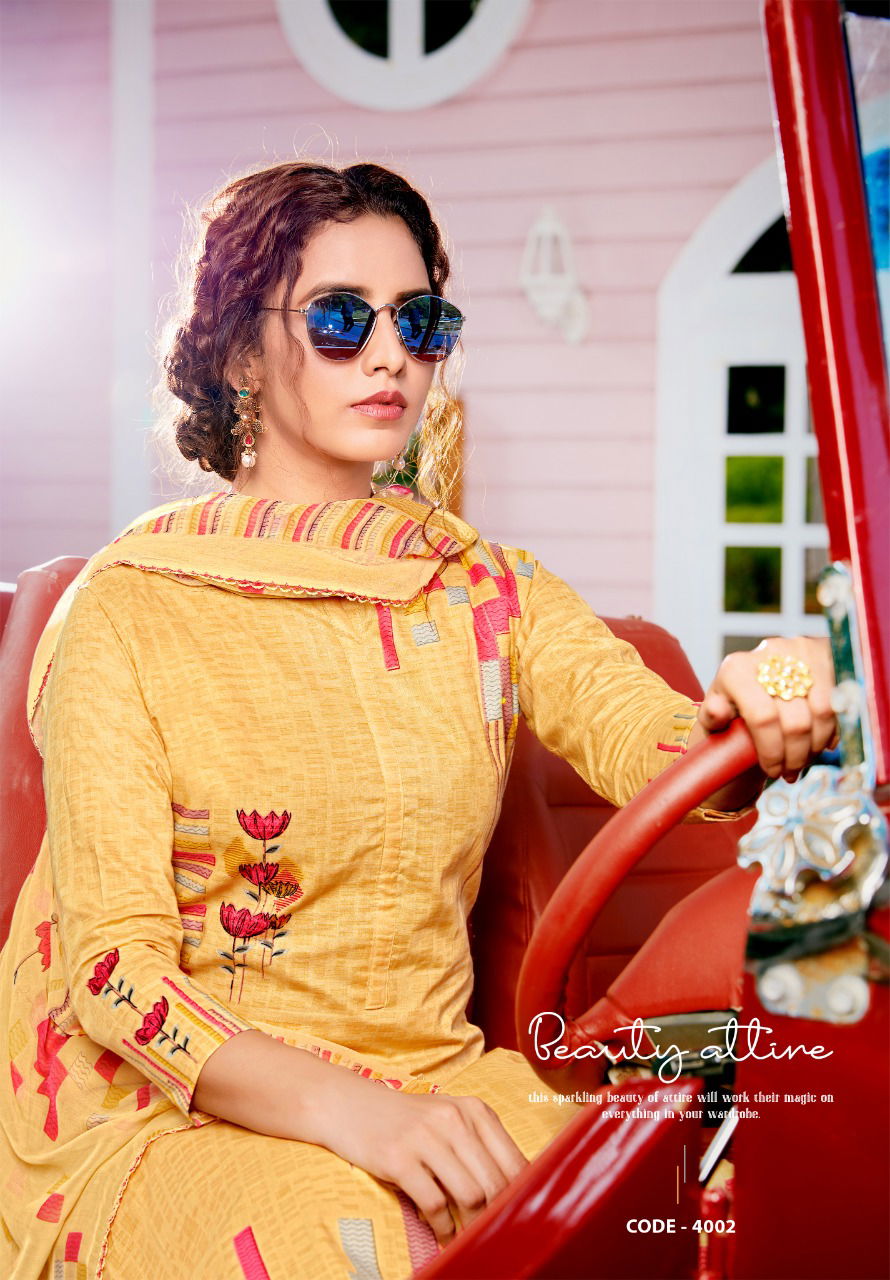 Yashika Rinaz 4 Latest Designer Printed Pure Lawn Cotton Dress Material Collection With Mal Mal Dupatta 