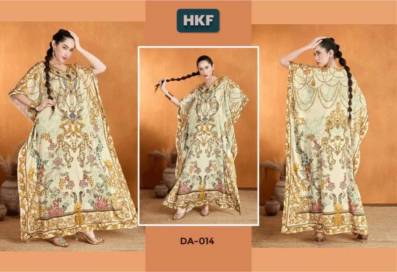 Hkf Dua Vol 2 Soft Satin Printed Fancy Kaftan Orders In India