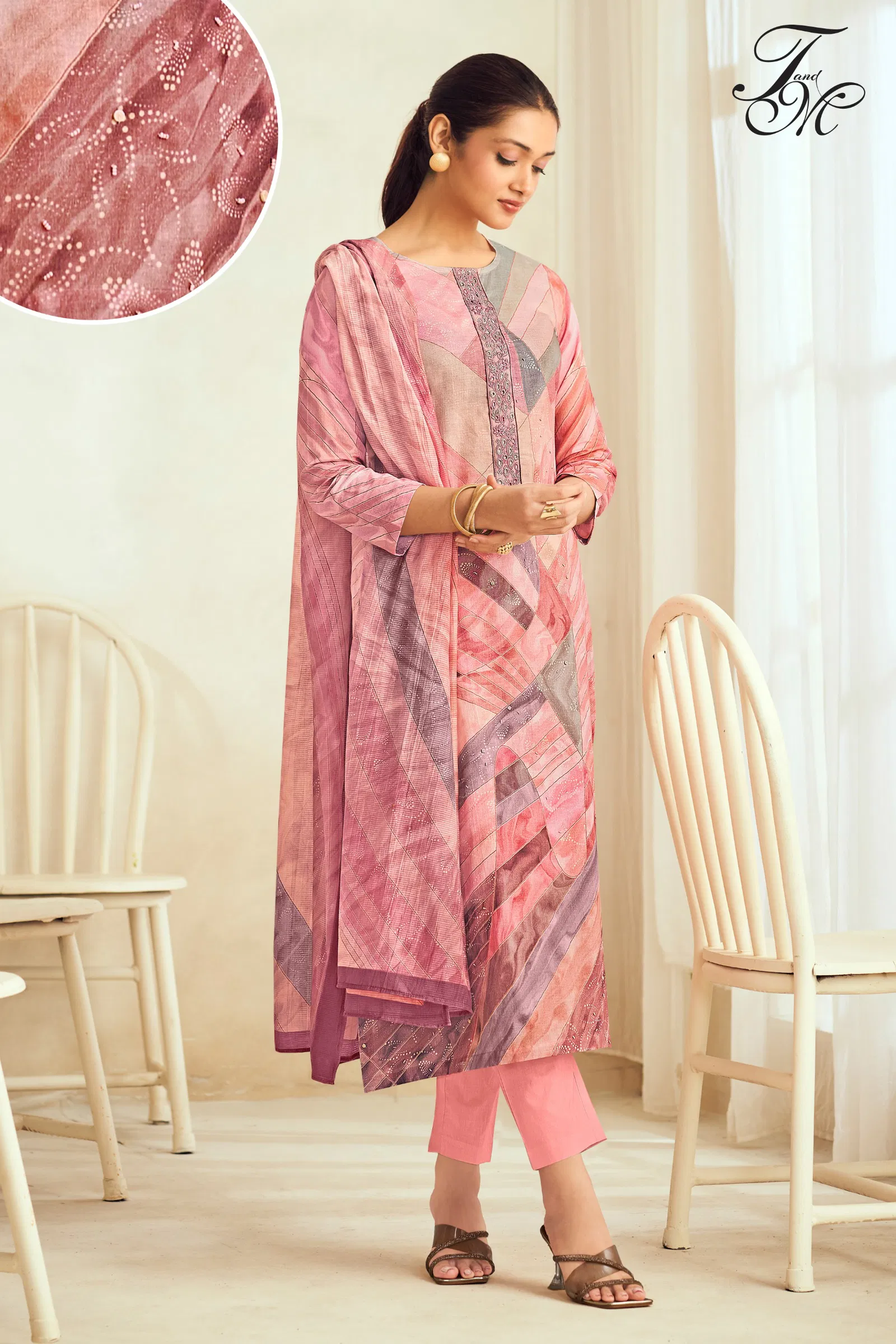 Aleena By T&M Cotton Lawn Embroidery Dress Material Wholesalers In Delhi