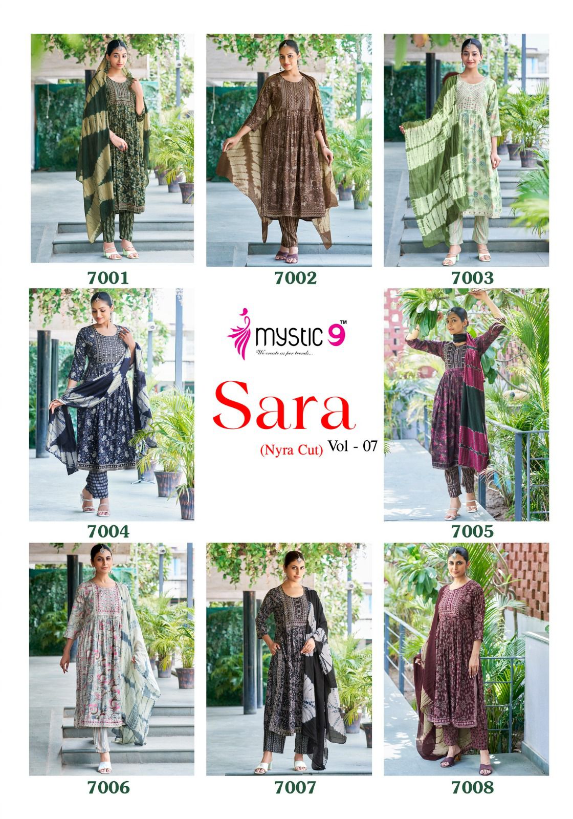 Sara Vol 7 By Mystic 9 Rayon Printed Kurti With Bottom Dupatta Suppliers In India