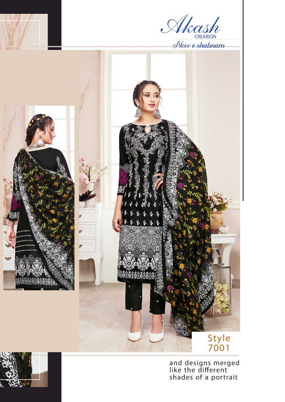 Akash Noor E Shabhnam 7 Cotton Printed Regular Wear Dress Material Collection

