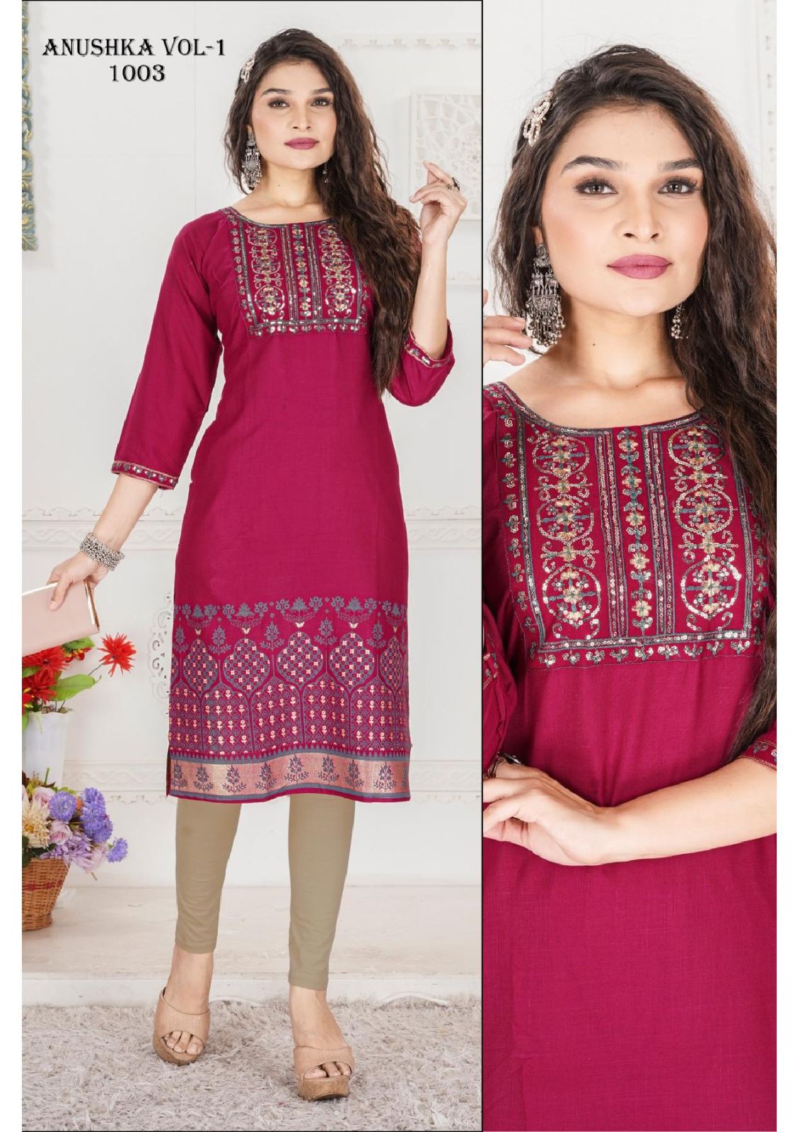 Jlf Anushka Vol 1 Sequence Work Printed Kurtis Catalog
