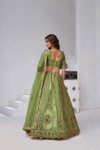 Mehendi Colour Banarsi Silk Lahenga With Blouse And Dupatta Wholesale Suppliers In Mumbai Kf 2151