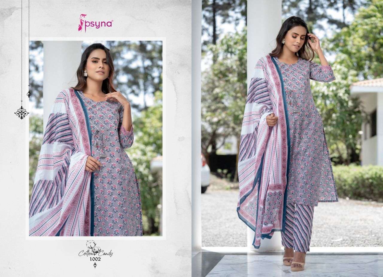 Cotton Candy By Psyna Printed Kurti With Bottom & Dupatta Wholesale Online