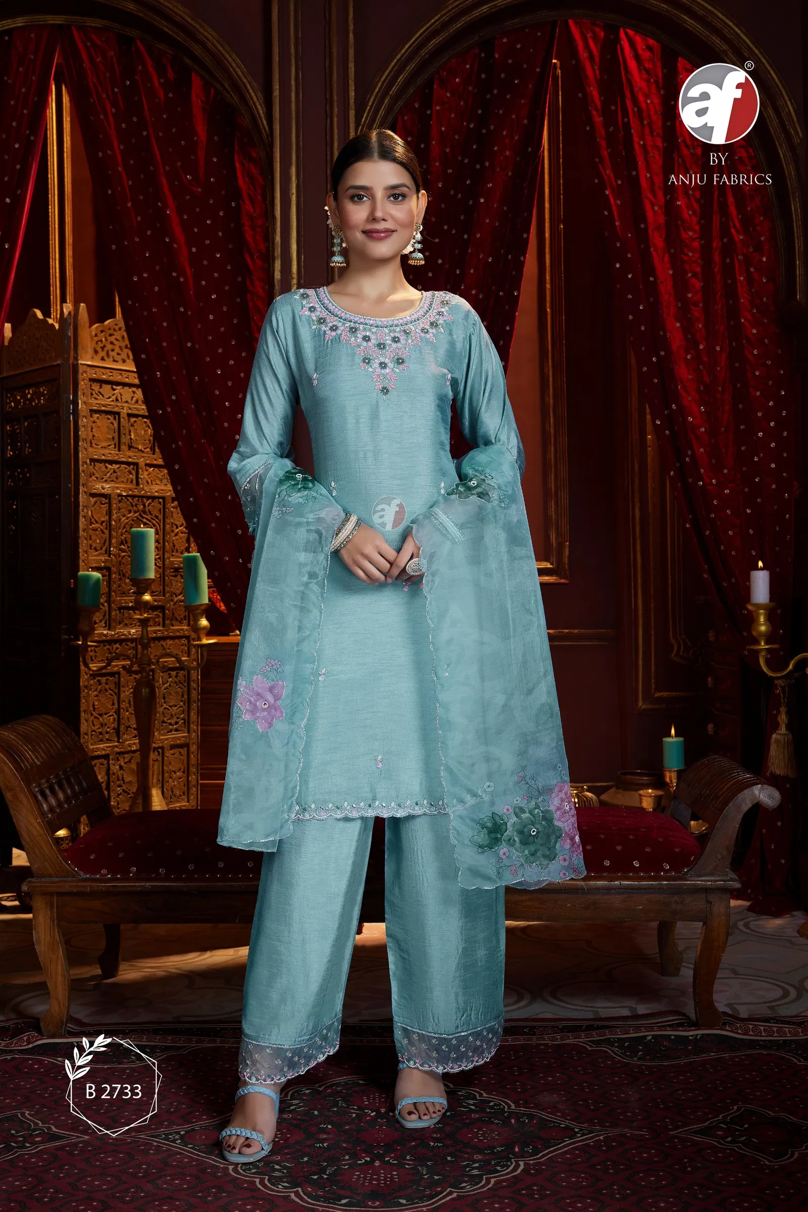 B 2733 By AF Dola Silk Kurti With Bottom Dupatta Wholesale Shop In India