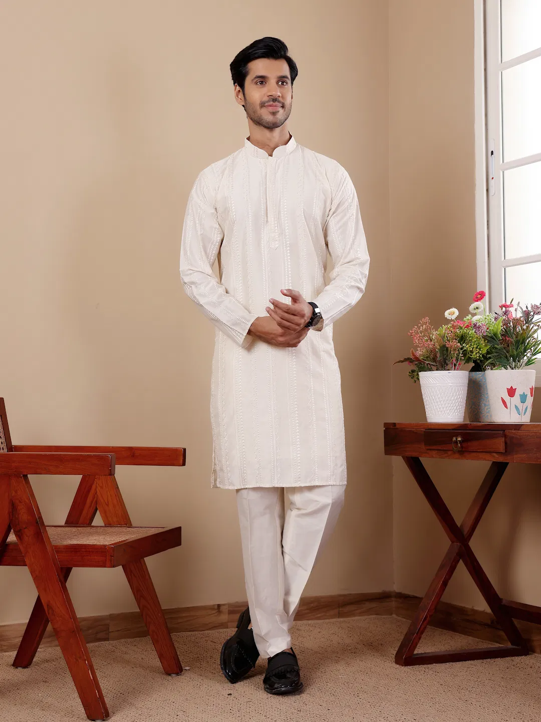Rw Silk With Embroidered Work Kurta Pyjama Wholesale Clothing Distributors In India