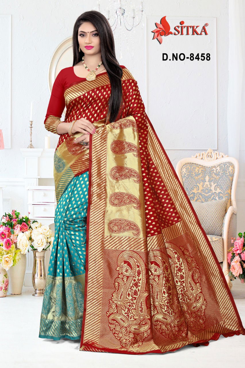 Haytee Taal 8458 New Exclusive Casual Wear Festival Wear Cotton Silk Saree Collection