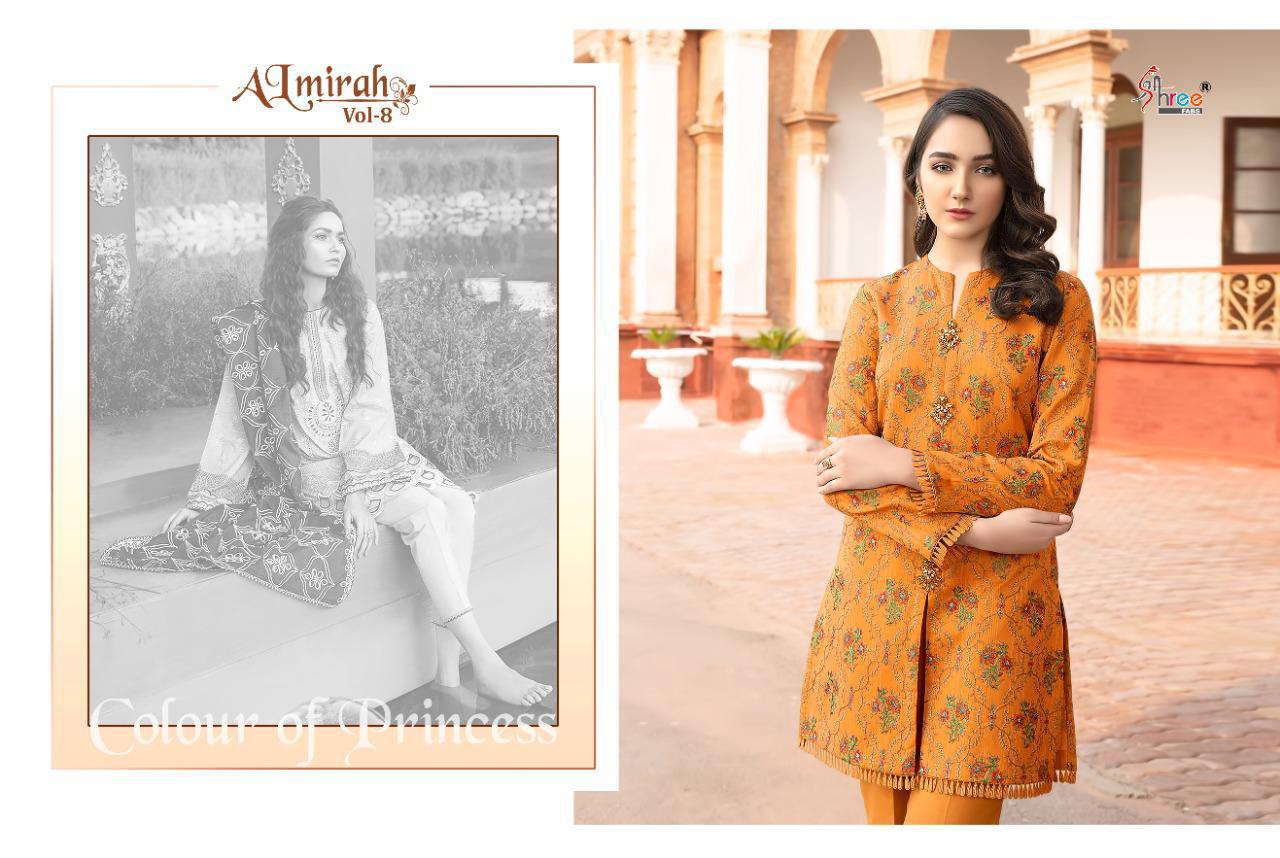 SHAREE FAB  ALMIRAH VOL-8 Fancy Designer Festive Wear Pure Cotton With Exclusive Karachi Embroidery Pakistani Salwar Suit Collection