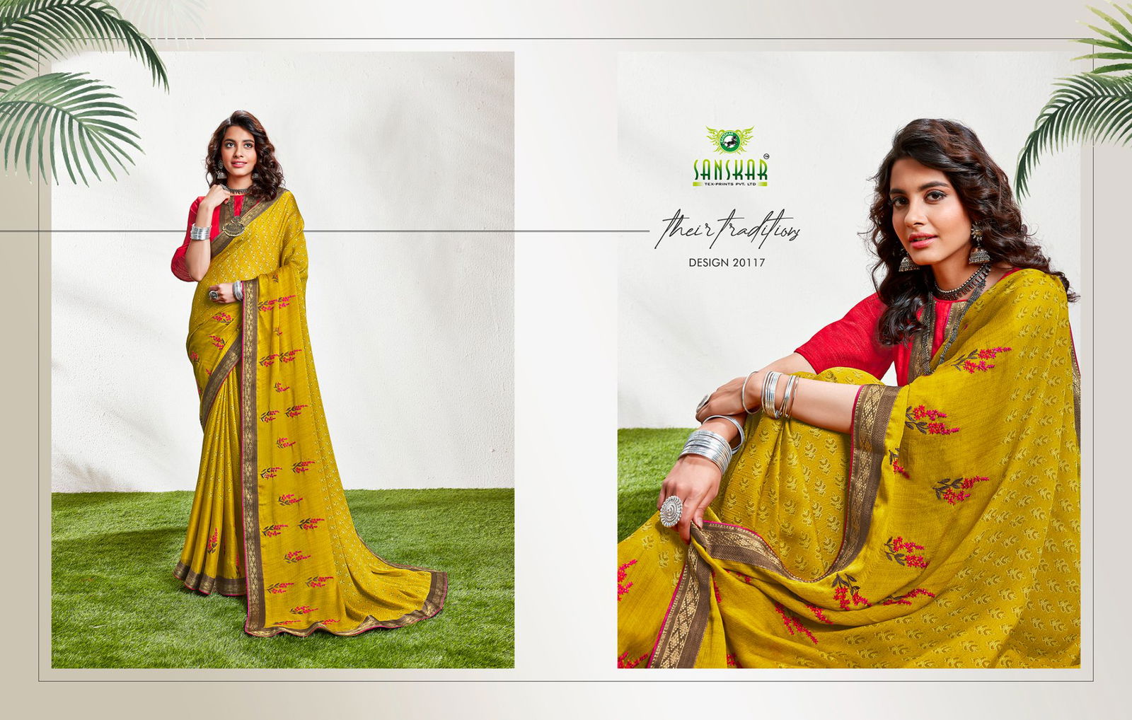 Sanskar Nyna 8 Latest Fancy Designer Regular casual wear Fancy Chiffon Printed Saree Collection

