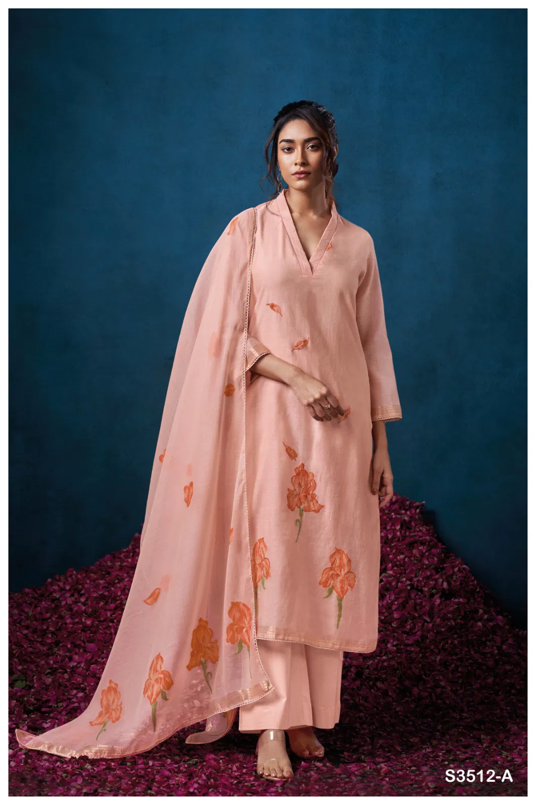 Hillary 3512 By Ganga Mal Chanderi Embroidery Salwar Suit Wholesale Online