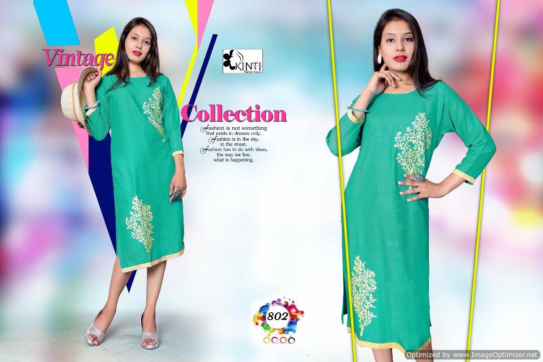 Kinti-Rich Look Vol-8 Latest fancy Regulars wear Embroidery kurtis Collection
 