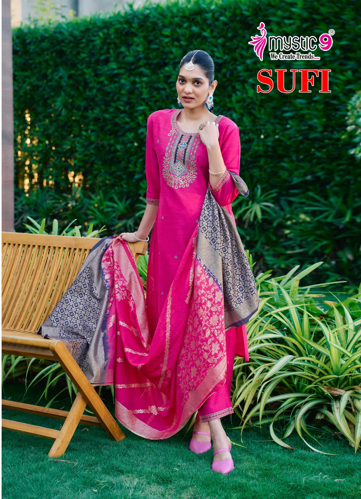 Sufi Vol 1 By Mystic 9 Banglore Silk Kurti With Bottom Dupatta Suppliers In India