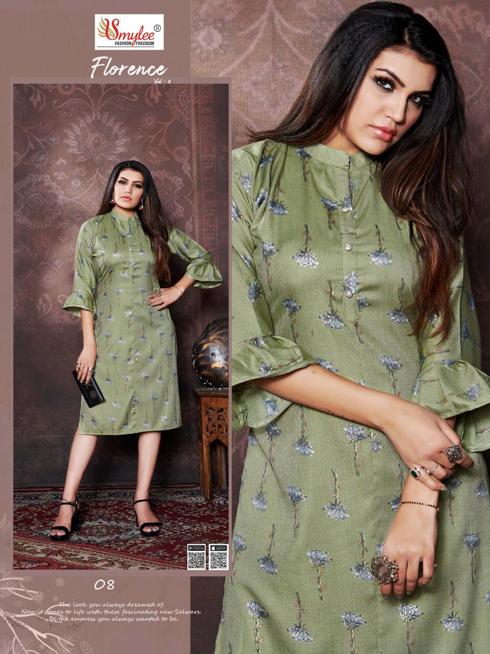 Smylee Florence 3 Latest Fancy Designer Regular Wear Rayon Printed Designer Kurtis Collection
