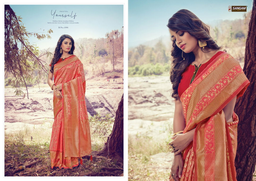 SANGAM TANISHQ Latest fancy Designer Festive Wear Heavy Silk Saree Collection