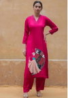 7123 Beautiful Soft Tesla Slub Embroidery Top With Bottom Wholesalers In Surat