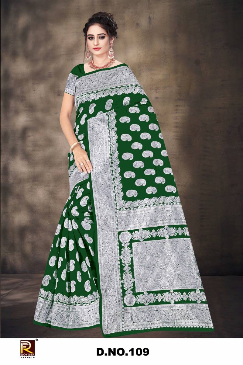 Ronisha 109 Tradiitional Wear Banarasi Saree Exporters In India