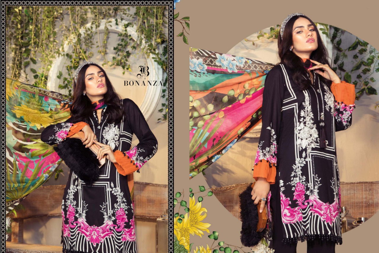 Bonanza Maria B Mprint Summer Collection 21 Latest Fancy Designer Cambric Cotton Pakistani Salwar Suits Collection
