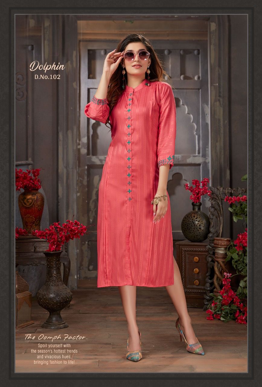 Dolphin 01 New Designer Party Wear Rayon Desihner Kurti Collection