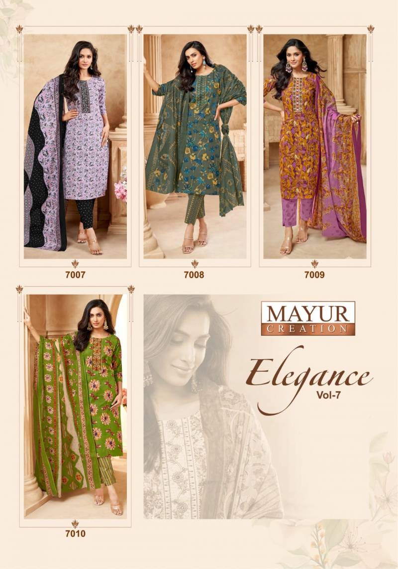 Elegance Vol 7 By Mayur Printed Dress Material Wholesale Market In Surat