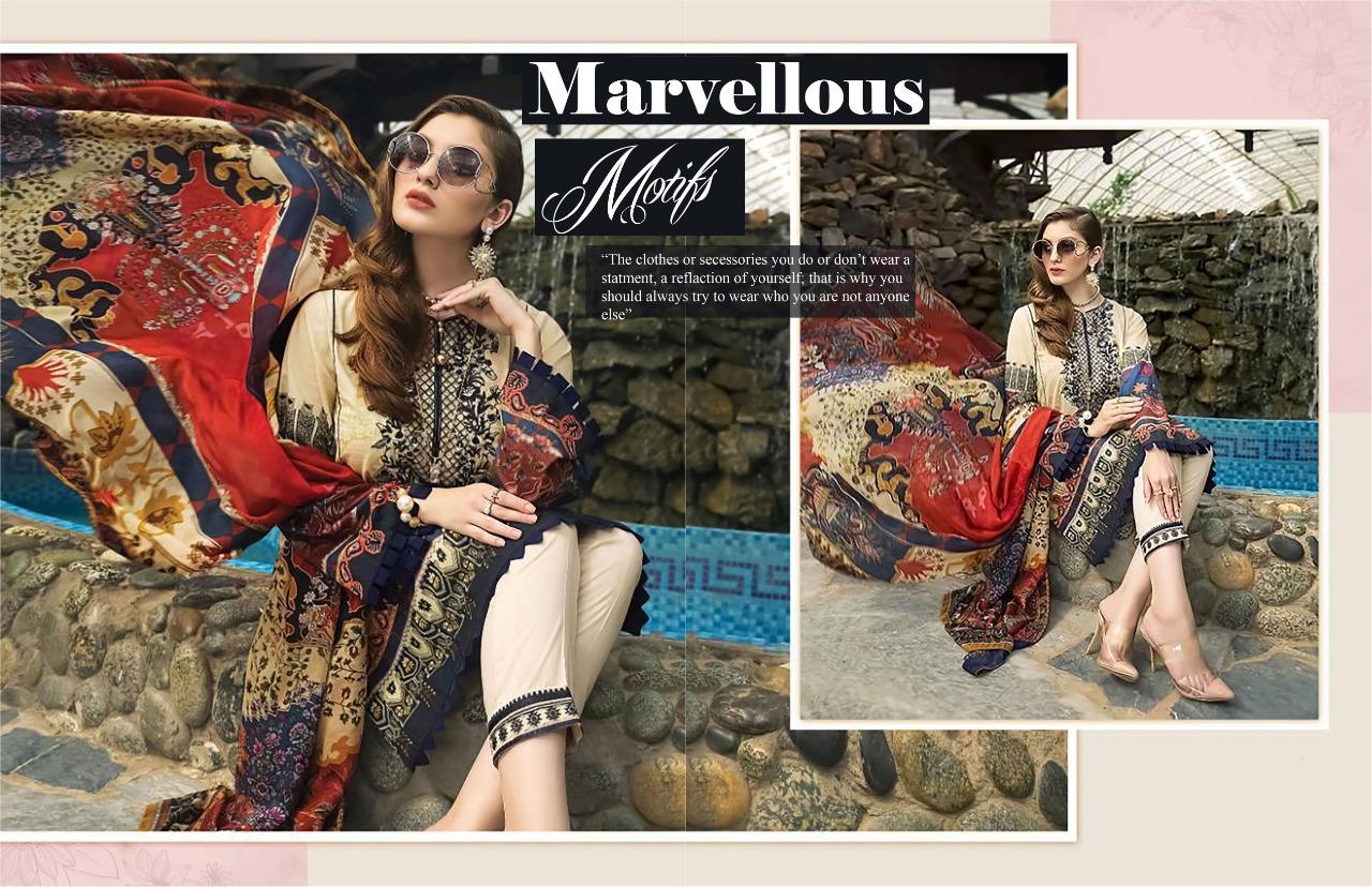 Asifa Nabeel Latest Designer Karachi Pure Lawn Cotton Dress Material Collection With Pure Cotton Mal Mal Dupatta