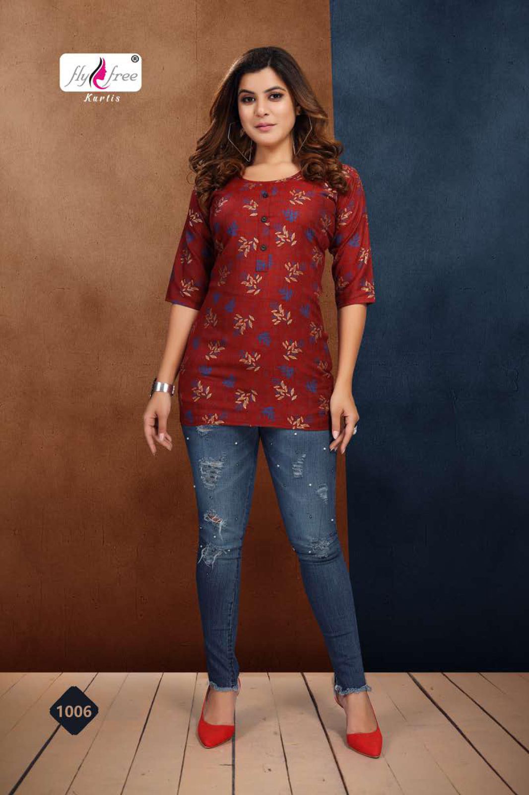 Fly Free Folk 7 Casual Wear Designer Rayon Fancy Ladies Top Collection